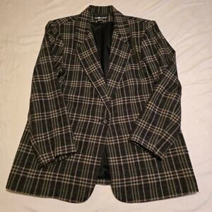 Vintage 90's Sag Harbor Hounds Tooth Wool Blend Blazer Jacket Size 16
